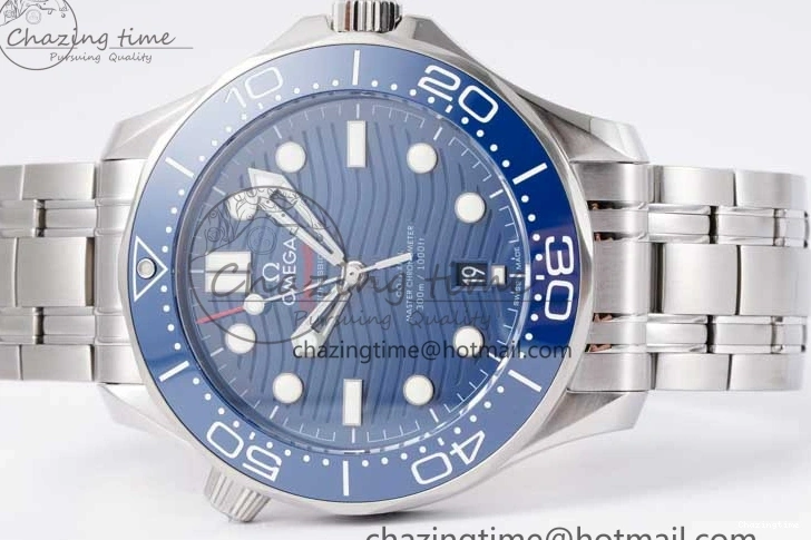 0210 Seamaster Diver 300M SS Blue Ceramic Bezel JVSF 1:1 Best Edition Blue Dial on SS Bracelet A SportInspired 7792